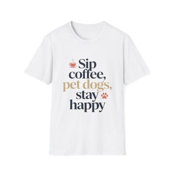Coffee and Dogs Unisex T-Shirt for Dog Lovers | Sip Coffee Pet Dogs